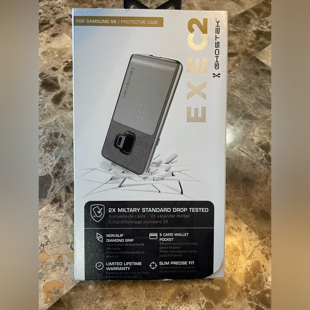 New Ghostek case for Samsung S9 wallet pocket grey and silver